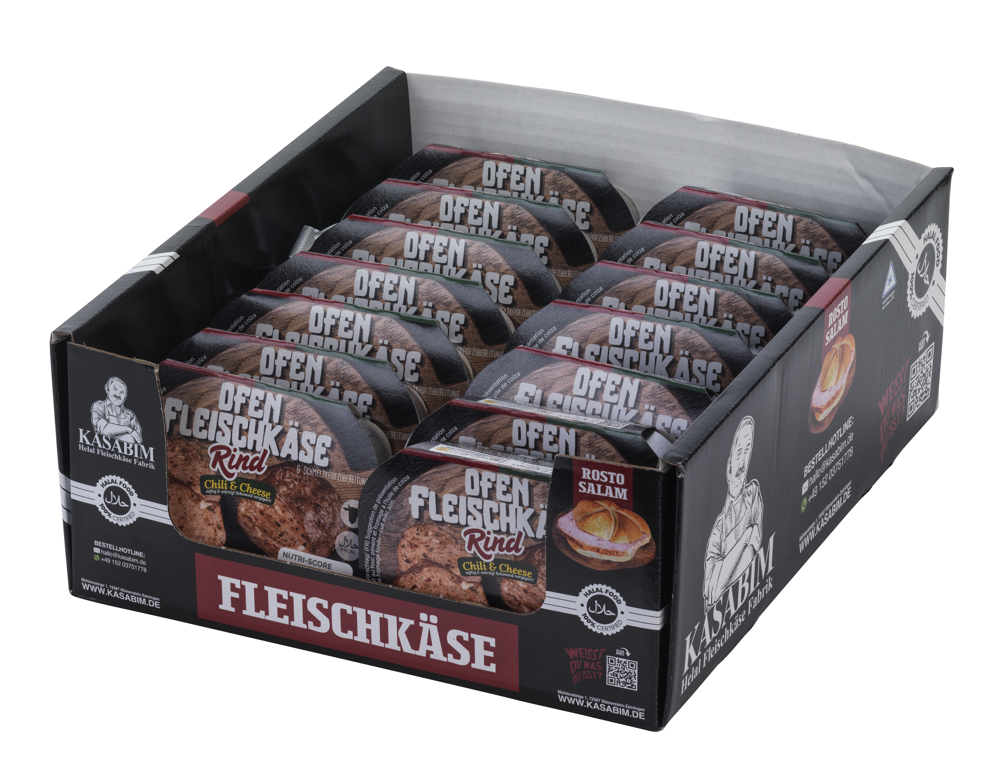 KASABIM Rinderfleischkäse Chili Cheese – 14er Pack